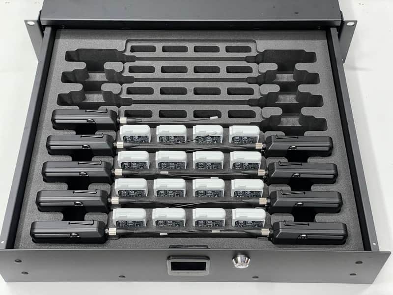Custom Foam Insert for Rack Drawer fits 16 Shure ADXR Axient Digital PSM IEM Wireless In-Ear Bodypacks image 1