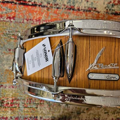 Sonor Vintage Series 14x5" 9-ply Beech Snare - Teak Finish image 4