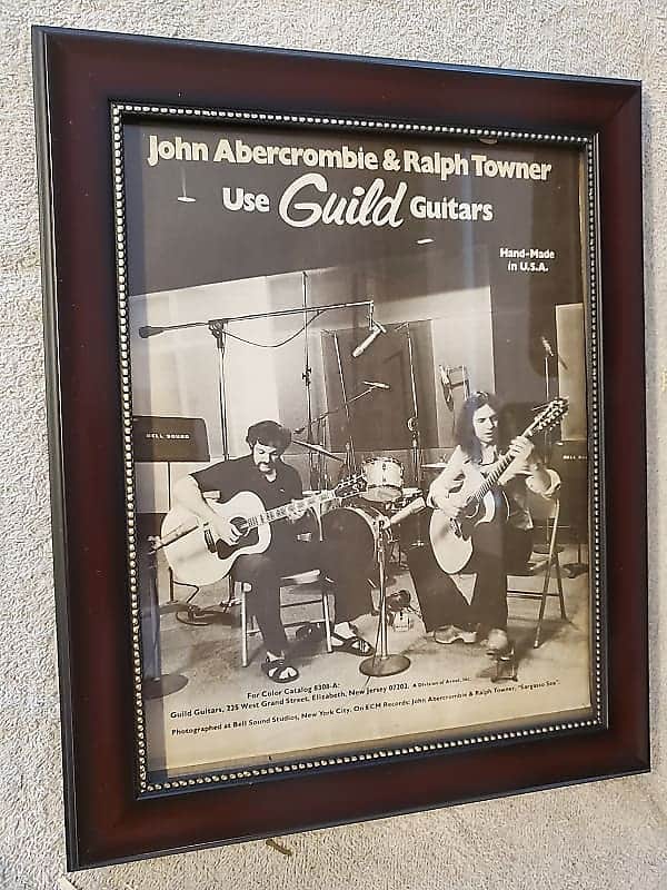 1978 Guild Guitars Promotional Ad Framed John Abercrombie & Ralph Towner Original image 1