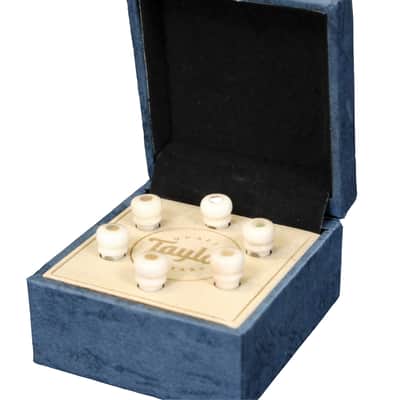Taylor Water Buffalo Horn Bone Bridge Pin Set-White with Awabi Shell image 2