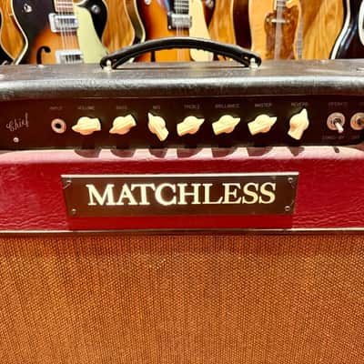 1997 Matchless Chief 100 2 x 12" Combo Amp Burgundy and Black image 2