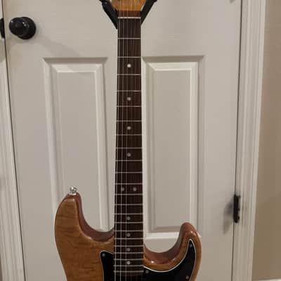 Partscaster Thinline S-Style (Fender Semi-hollow Strat) 2010's - Quilted Amber image 3