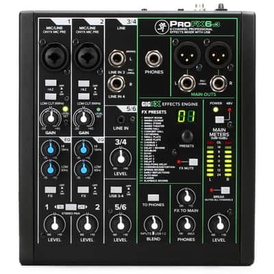 Mackie ProFX6v3+ 6-Channel Bluetooth Analog Mixer with USB Recording image 1