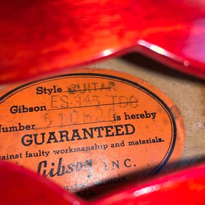 1968 Gibson ES-345 Cherry Semi-Hollow Body | Vintage Electric Guitar w Original Case ES-335 Stereo image 24