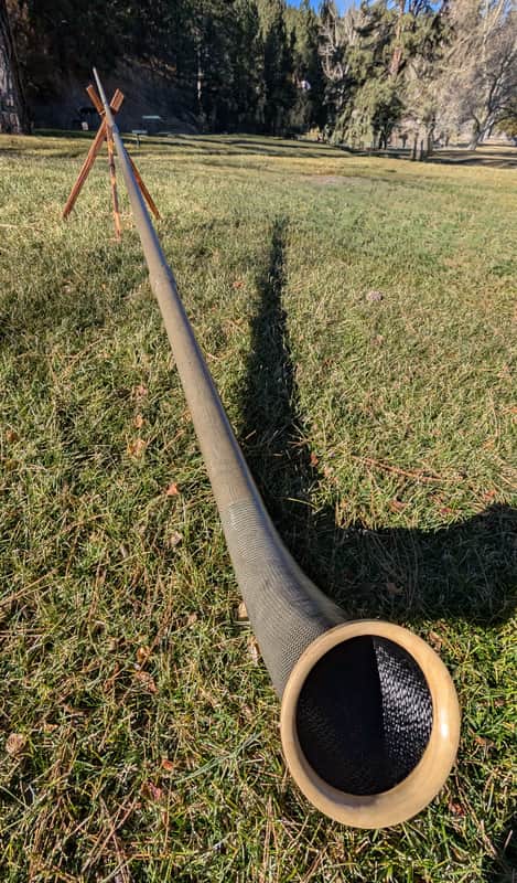 Carbon Fiber Swiss Alphorn (Alpenhorn) in F Made in USA 12 feet long, w/Bag and Mouthpiece image 1