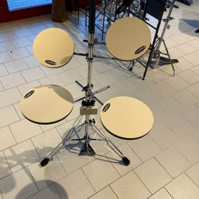 DW DWCPPADTS5 Go Anywhere 5pc Practice Pad Drum Set with Stand 2010s - Chrome/Black/White image 1