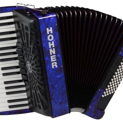 Hohner Bravo III 72 Pearl Dark Blue Piano Accordion (BR72BLUE) image 2