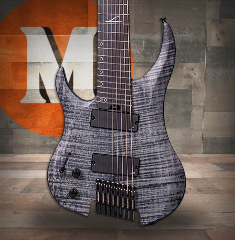 Legator N8FSSL Ghost 8 String Electric Guitar Left Hand - Black Flame (N8FSSL-BLK) image 1