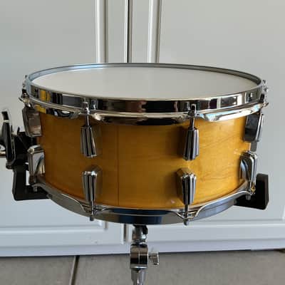 Scott’s custom drums Modern vintage Ludwig 6 ply maple shell 5 3/4” x 14” snare drum - Honey amber lacquer image 3