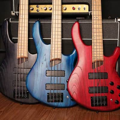 Cort B4 Plus AS RM Bass, Swamp Ash Body, Roasted Maple Fingerboard, 5-pc Neck, Burgandy Red image 7