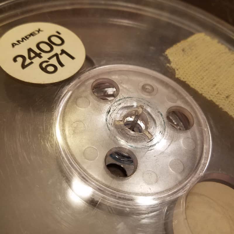 Ampex 7" R2R Take-up Supply 2400' 671 Reel Empty 1963 Clear Plastic image 1