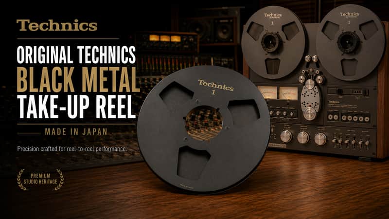 Technics Original Black metal Reel to Reel 10.5" Metal Take Up Reel 1/4" - Black image 1