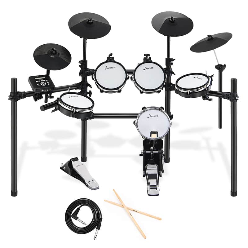 Donner DED-200 Electric Drum Set Electronic Drum Kit with 225 Sounds, More Stable Iron Metal Support image 1