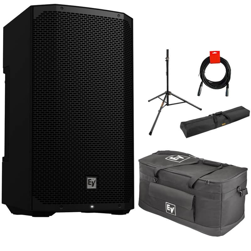 Electro-Voice EVERSE 12 Battery-Powered Loudspeaker with Bluetooth Audio Bundle with Electro-Voice Padded Duffle Bag, SS-47S Speaker Stand with Tripod Base, 51" Stand Bag, and 20-Inch XLR-XLR Cable image 1