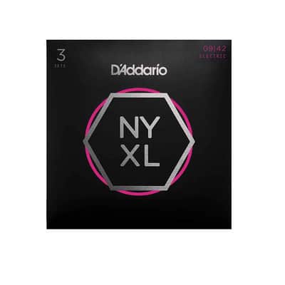 D’Addario NYXL0942 Nickel Plated Electric Guitar Strings, Extra Light (9-42) - 3 Pack image 1