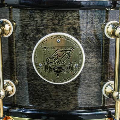 Pearl 5.5" x 14" 50th Anniversary Solid Maple 24K Gold Plated Snare Drum image 6