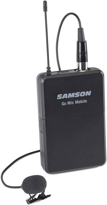 Samson Go Mic Mobile Wireless Beltpack Transmitter with LM8 Lavalier Microphone 2020s - Black image 1