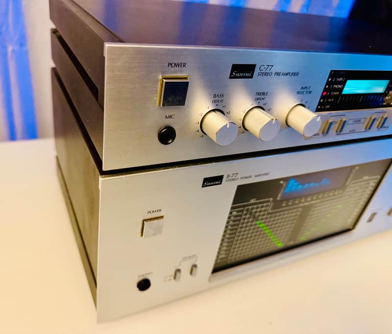 Vintage Sansui ⚡C-77 Pre Amp & B-77 Power Amplifier (60 WPC