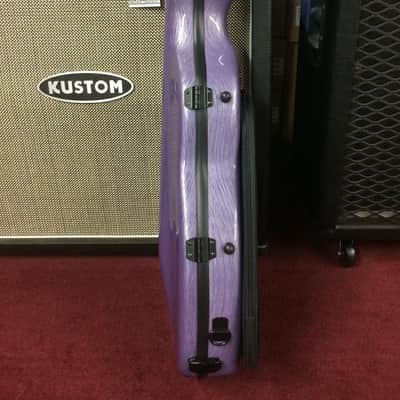 WCS Cello-Shaped VIOLIN upgraded Fiberglass Pro Case 4/4 Brushed Purple image 2