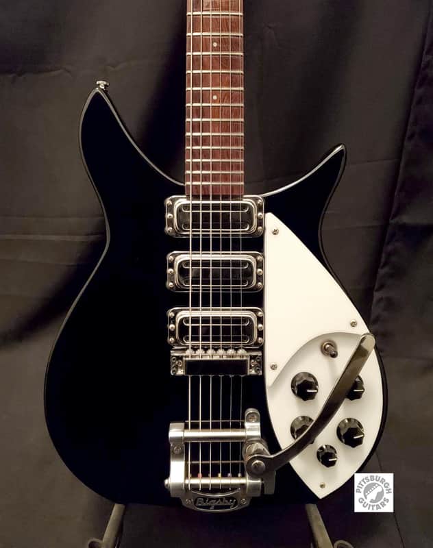 2022 Rickenbacker 325C64 (with Bigsby Vibrato) in Jetglo Finish; Comes with Original Hard Case and Pro-Setup!  Made in USA! image 1