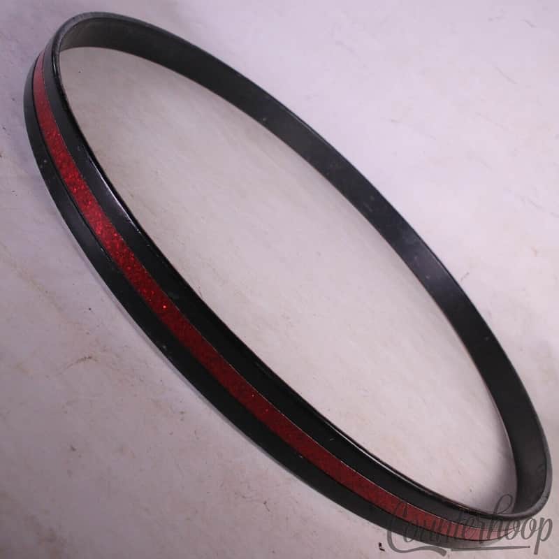 *Rogers 24"Red Glass Glitter Sparkle Inlay Bass Drum Wood Hoop/Rim 60s Holiday* image 1