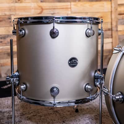DW Performance Series 4-Piece Shell Pack - Hard Satin Lacquer - Gold Mist image 7