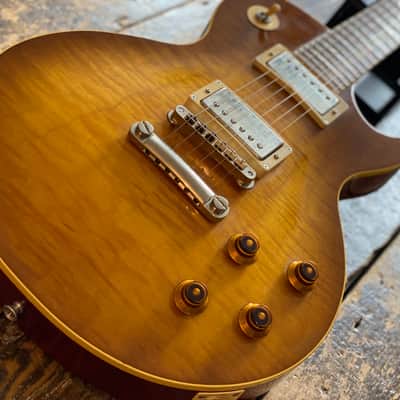 Scarce Epiphone Japan Les Paul Standard 2000 Figured Honeyburst Plaintop w/ Gibson Hardcase image 3