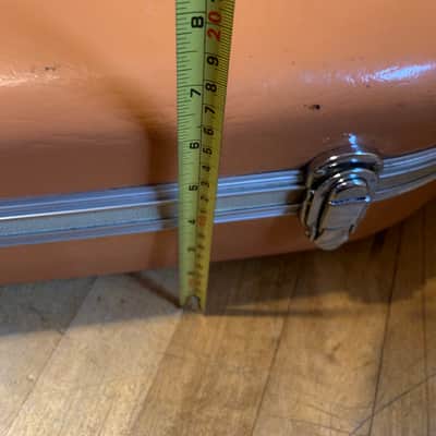 Vintage MIJ Japanese Acoustic guitar dreadnought Case 1970’s 70’s- Salmon Pinw blue interior fits Yamaha FG-180 red label and others image 10