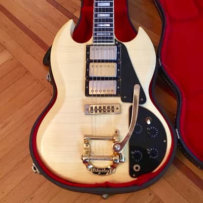 Gibson SG Custom 3 pickup c 1974 Polaris White original vintage usa bigsby image 3