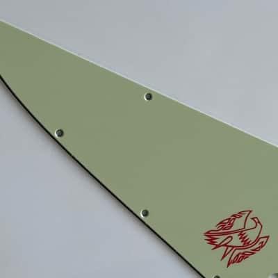 For Fit Gibson Firebird Red Logo Style Guitar Pickguard Scratch Plate 3 Ply Vintage Green image 5