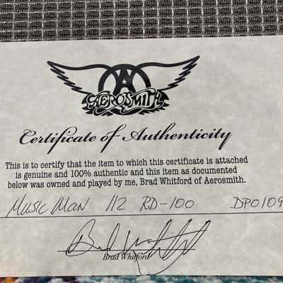 Music Man Brad Whitford's Aerosmith, Hot Rodded 112 RD-100 Authenticated! (#126) 1970s Black image 3