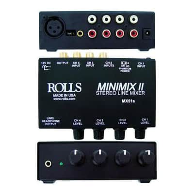 Rolls Mini-Mix 2 Four-Channel Mixer with Individual Volume Controls and Headphone/Line Output image 1