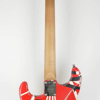 EVH Striped Series Frankenstein Relic Red with Black Stripes image 7