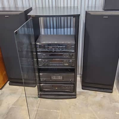Sony Stereo System with speakers and cabinet Au system image 1