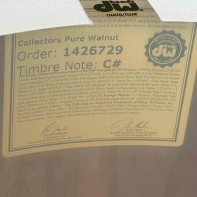 DW Collector's Pure Walnut 16x16 Floor Tom in Satin Candy Black Burst over Natural Satin with Black Nickel Hardware image 6