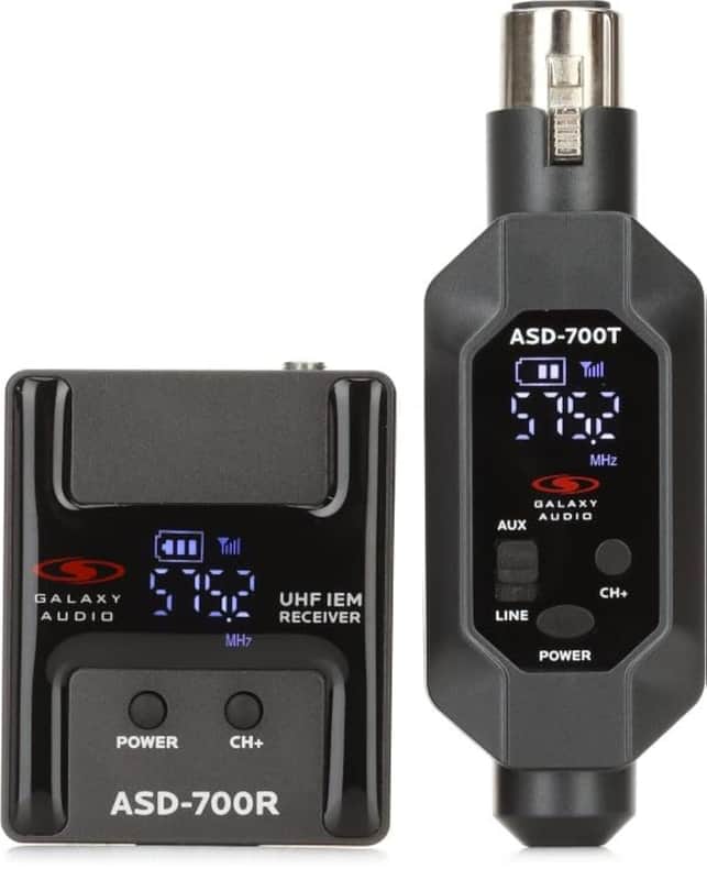 Galaxy Audio ASD-700 Digital UHF Wireless in-Ear Monitoring System - Single Pack, B6 - Plug-in Transmitter, 15 Channels, Bodypack Receiver, Earbud Set - B6, 571-585MHz image 1