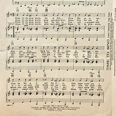 (USED/VINTAGE Sheet Music) The Glow Worm - Piano/Vocal/Guitar image 2