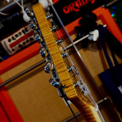 Vintage Guitars 30th Anniversary V72 Tele (SUPER FLAME MAPLE NECK) Boulevard Black image 12