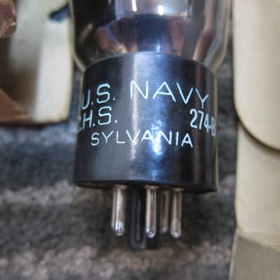 Sylvania CHS 274B Rectifier Tube, US Navy, 1943 Black Plates, D Getters, Ex Sound, Quality, Craftsmanship, Performance 1943 image 2