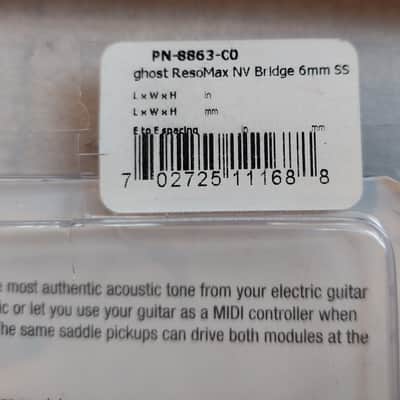 Graphtech GHOST ResoMax NV Bridge 6mm Loaded with GHOST Piezo Saddles Chrome (PN-8863-CO) image 2