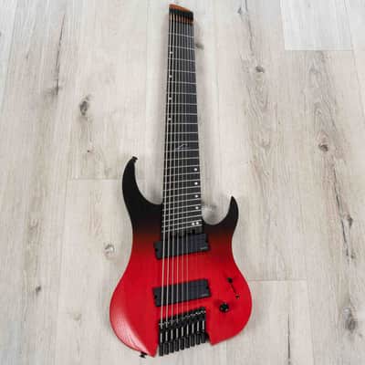 Legator Ghost G9 9-String Multi-Scale Headless Guitar, Ebony Fretboard, Crimson image 3