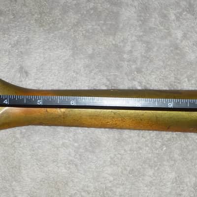Vintage 1920s Harmony made Montgomery Ward Metal Shell Banjo Ukelele Original Gold Paint,Tuners, Nut, Top Skin Head, Adjustment Key, Banjo Uke image 5