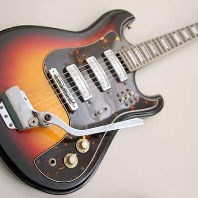 1960's Teisco WG31 Hertiecaster - Sunburst - with LP Neck image 6