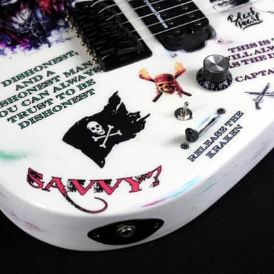Custom Painted And Upgraded Dean Custom Zone Guitar - Aged and Worn With Graphics And Reverse Headstock image 12
