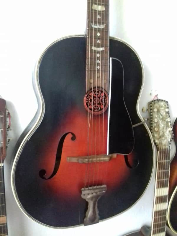 Unknown 1930's Vintage Archtop, probably German / Schonbach made. Archtop probably 1930's - Red / dark sunburst image 1