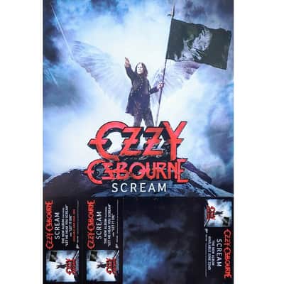 OZZY OSBOURNE Scream Ltd Ed RARE Tour Poster Flat! BLACK SABBATH ZAKK WYLDE Tony Iommi ALICE COOPER image 2