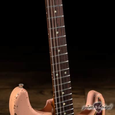 Shabat Lynx HSS Alder S-Style w/ Flame Roasted Maple & Rosewood – Shell Pink image 4