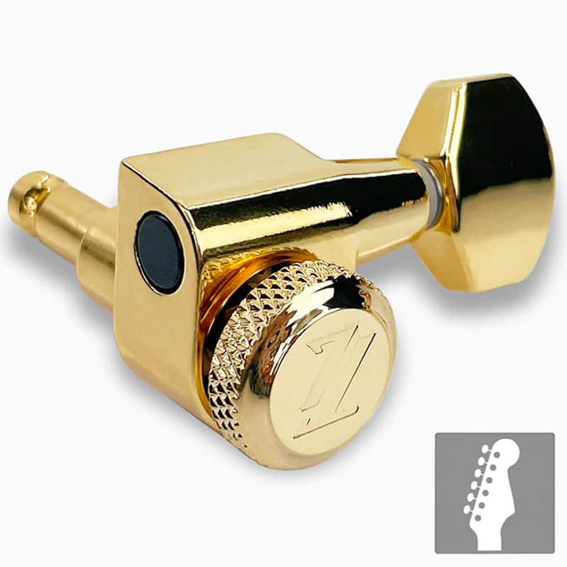 NEW True Lok Mid-Size Locking Tuners - 6-in-line, Single Pin TK-7107-002 GOLD image 1