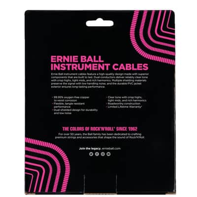 Ernie Ball PO6044 30' Ultraflex Coiled Black Guitar Cable Straight to Straight 1/4" image 2