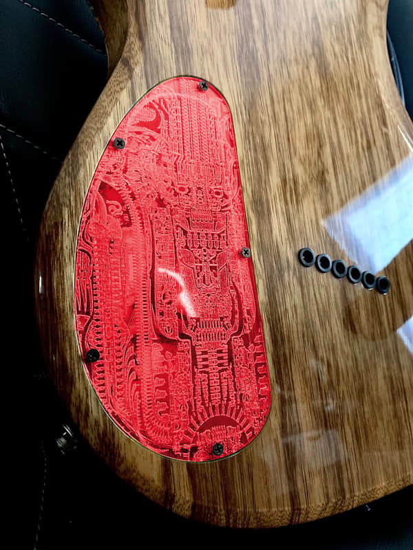 Forbidden Engravings Kiesel Cavity Cover Backplate - Giger FLOURESCENT RED Edition image 1